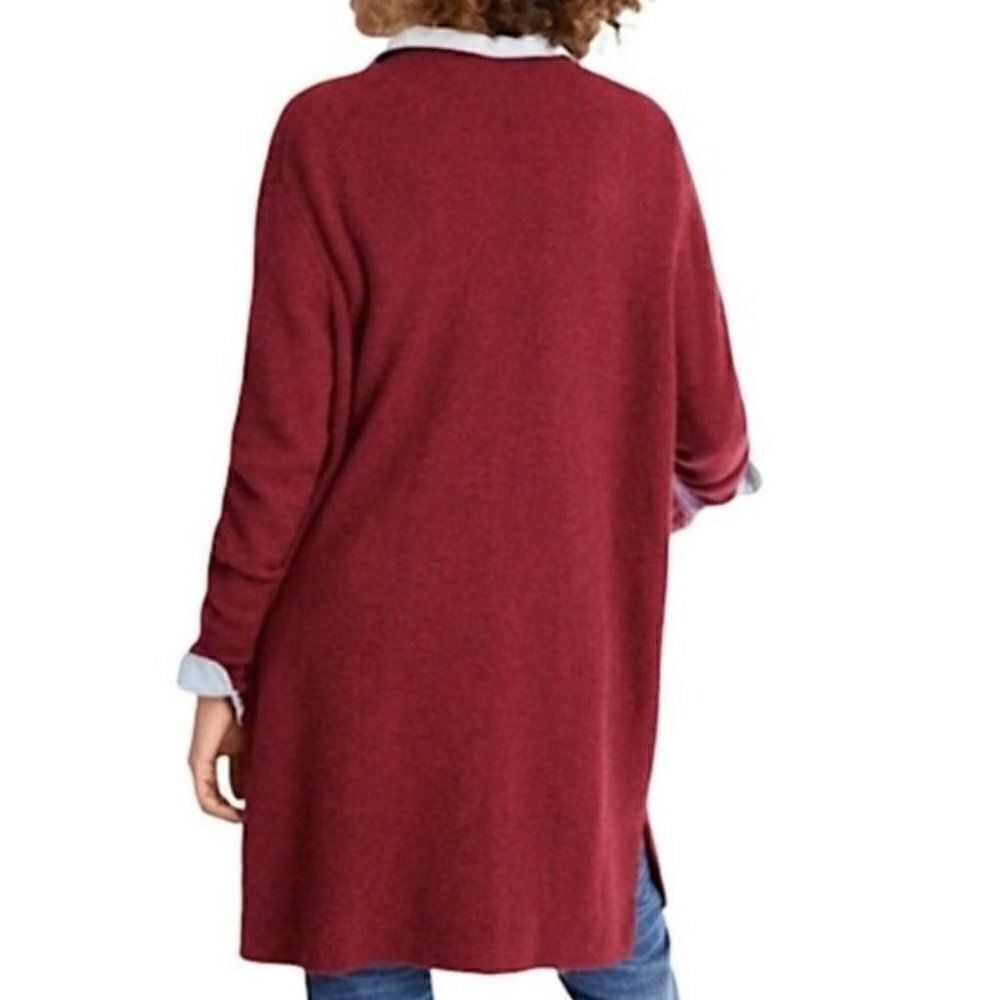 ‎Madewell Kent Cardigan Sweater Heather Scarlet Slouchy Soft Pockets Women XS - Picture 3 of 12
